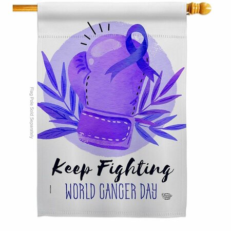 CUADRILATERO 28 x 40 in. Keep Fighting House Flag with Support Awareness Double-Sided Vertical Flags  Banner CU4182482